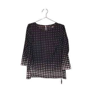 J Crew factory Black Polka Dot Blouse Size medium